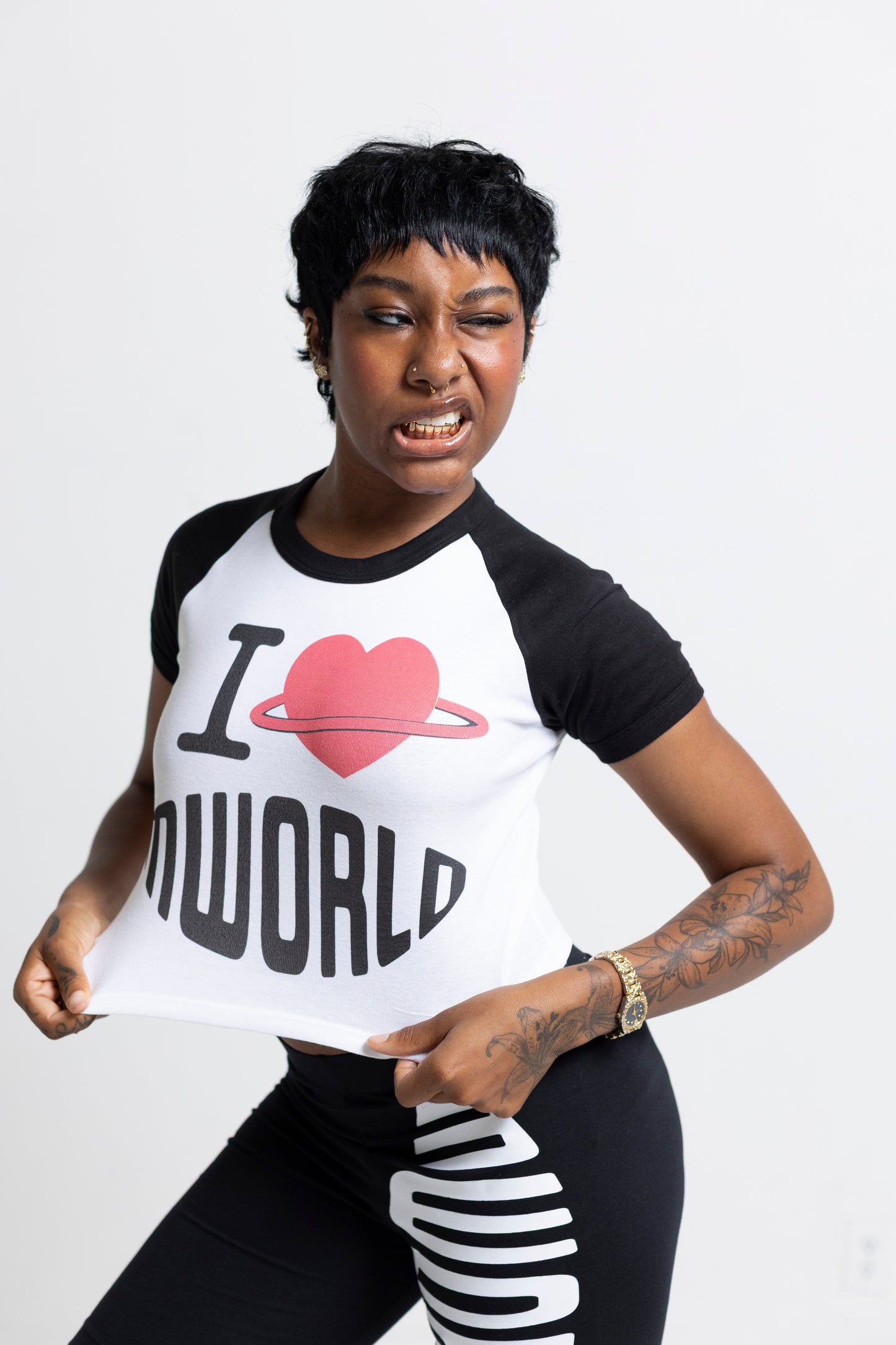 I ❤️ LOGO RAGLAN CROP TEE