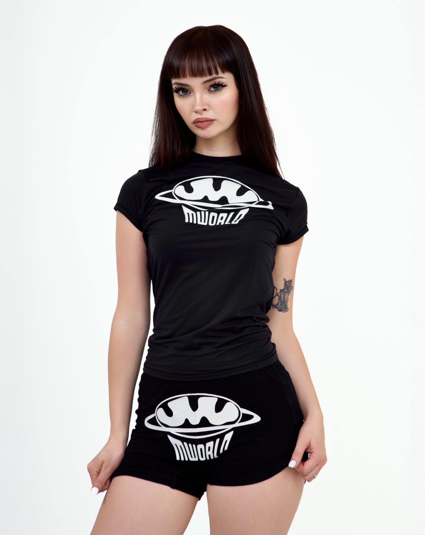 BLACK LOGO SHORT SHORTS