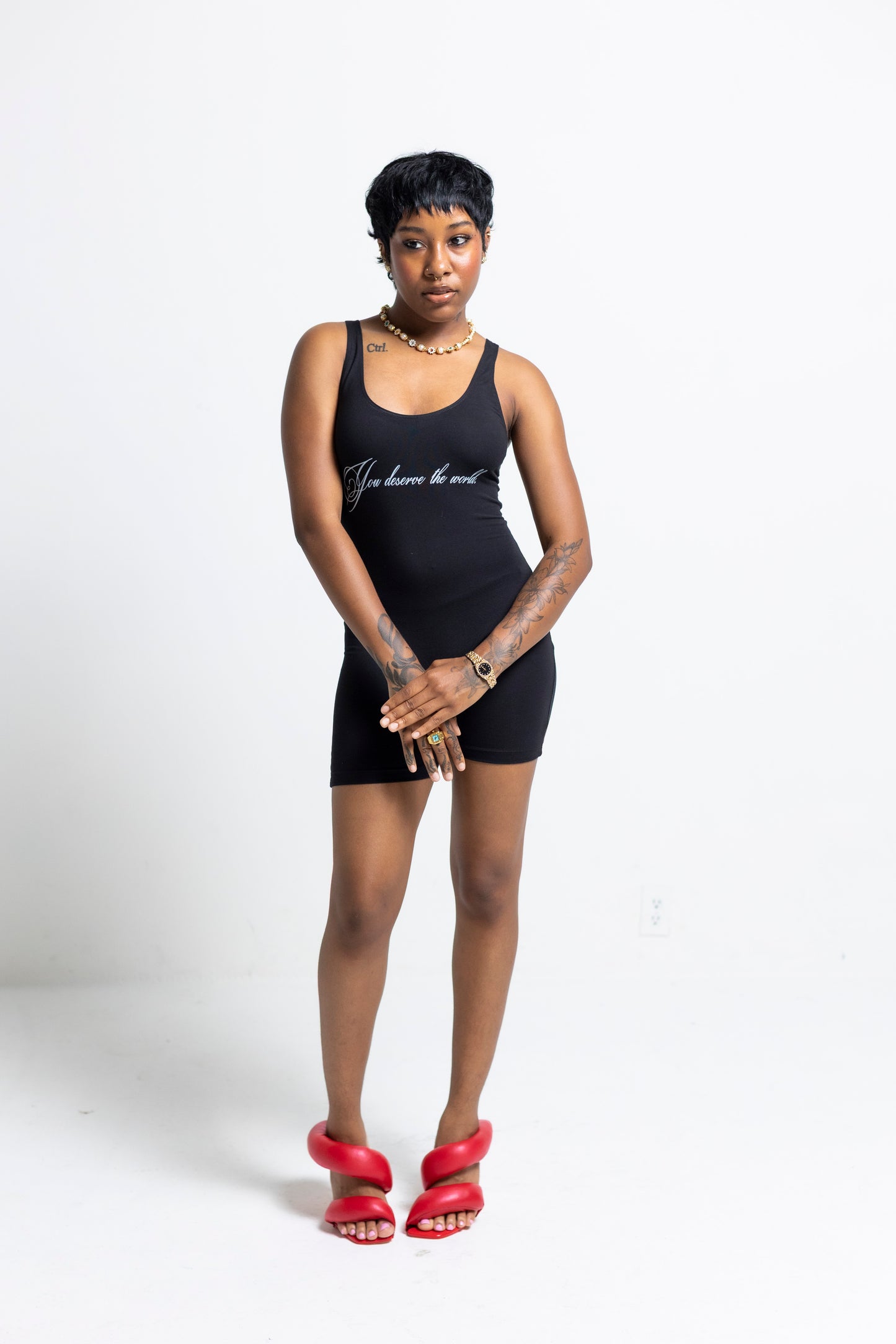 YOU DESERVE SPANDEX ROMPER