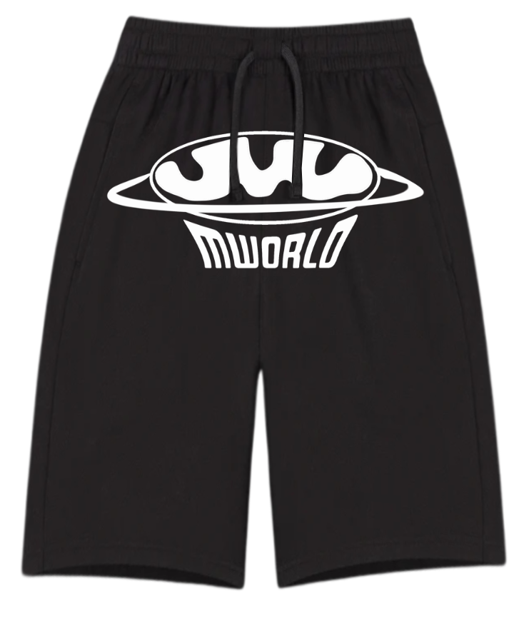 BLACK LOGO SWEAT SHORTS