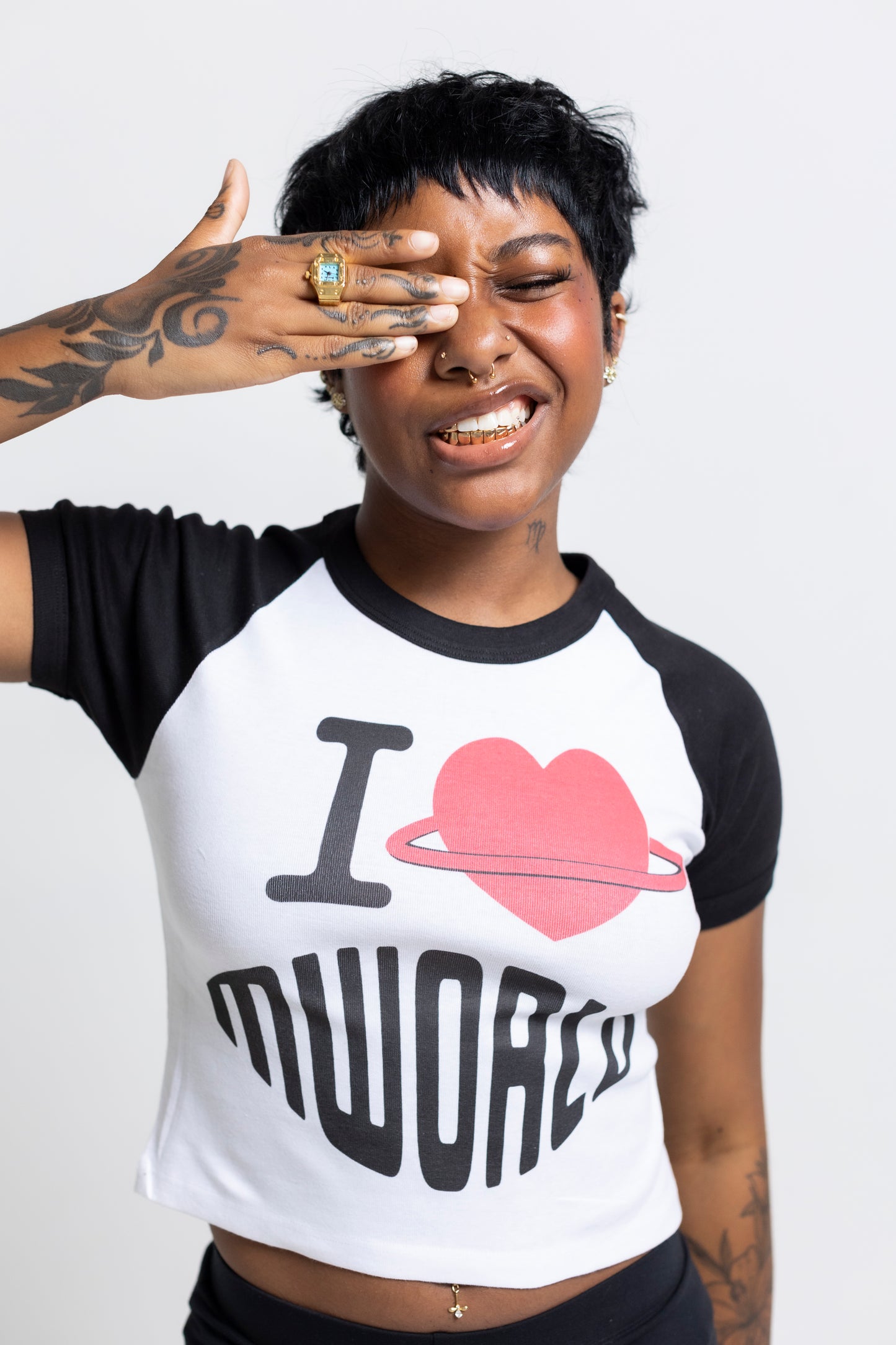 I ❤️ LOGO RAGLAN CROP TEE