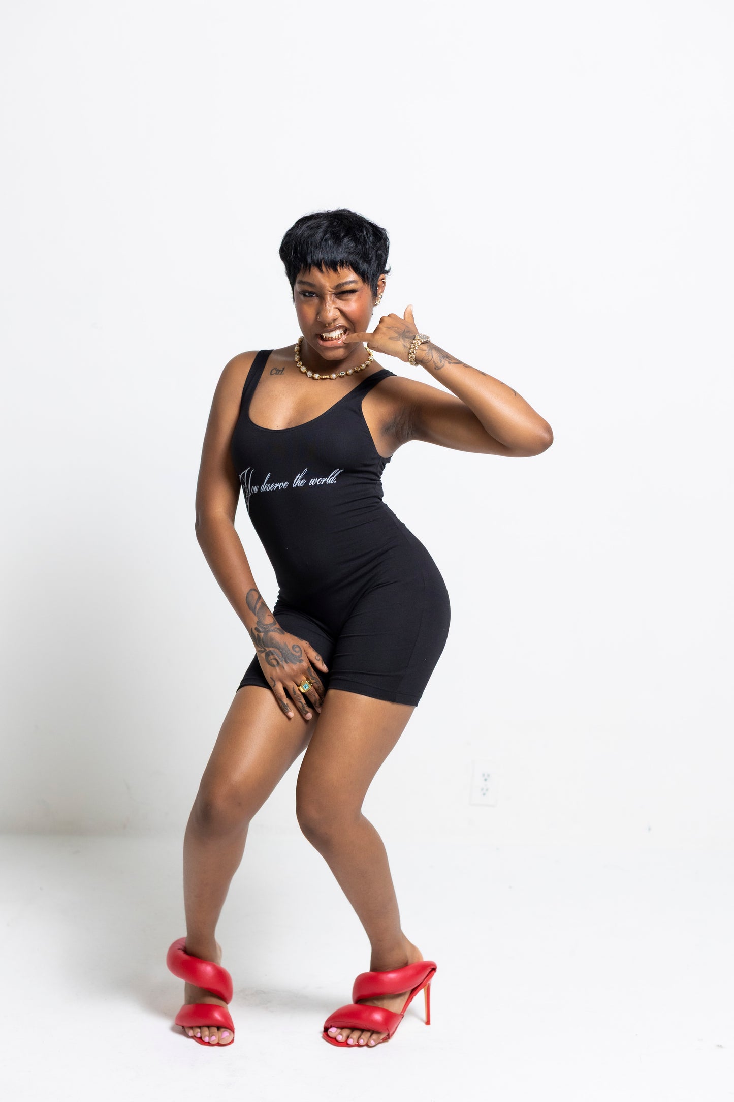 YOU DESERVE SPANDEX ROMPER