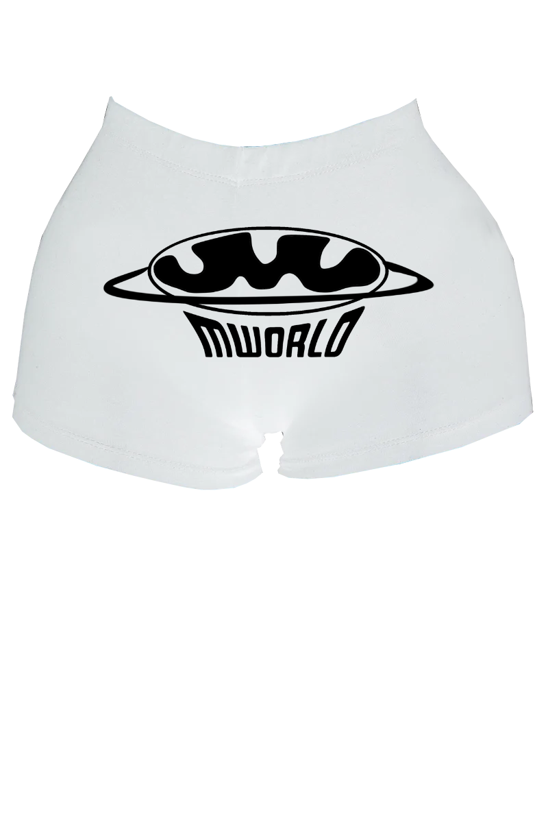 WHITE LOGO SHORT SHORTS