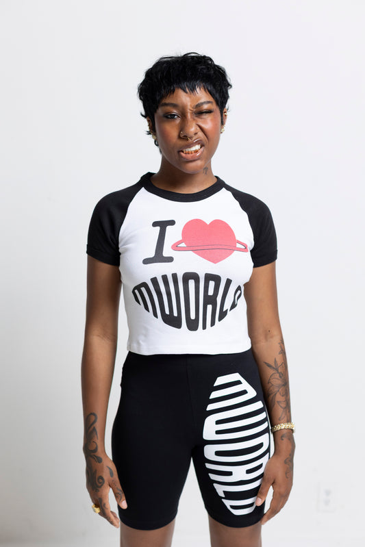 I ❤️ LOGO RAGLAN CROP TEE