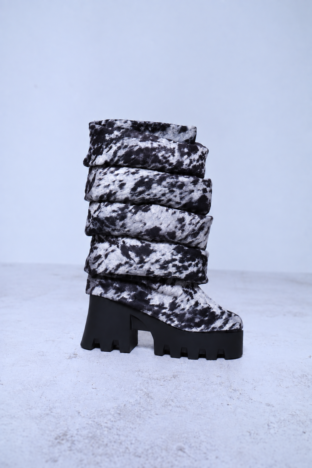 Cowhide Puffer Platform Boot