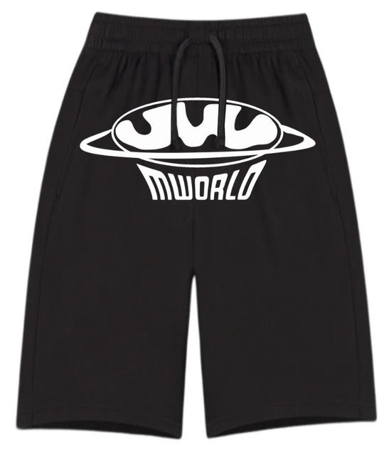 BLACK LOGO SWEAT SHORTS