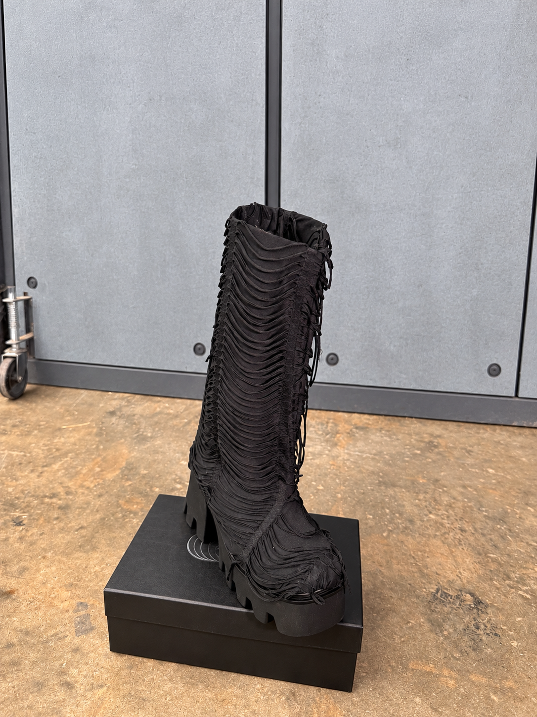 Black Fringe Platform Boots