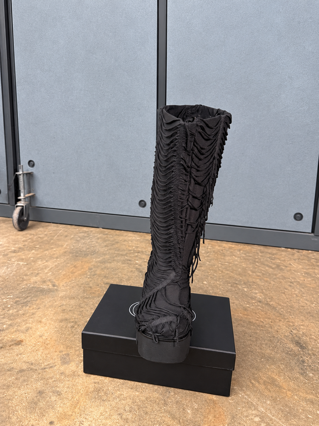 Black Fringe Platform Boots