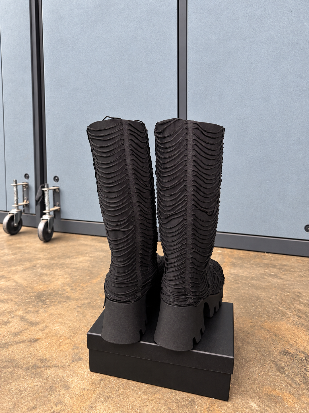 Black Fringe Platform Boots