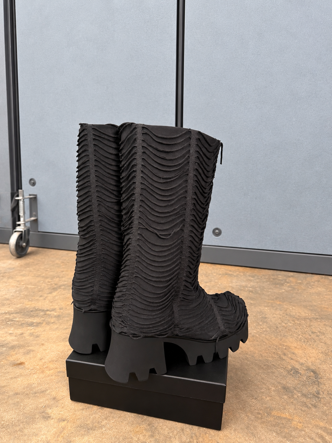 Black Fringe Platform Boots